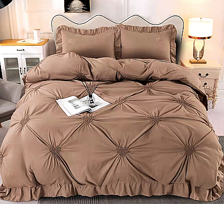 Lenjerii De Pat - Lenjerie de pat cu pliuri, maro