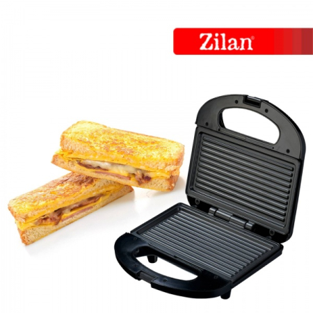Aparate Electrocasnice - Sandwich Maker Floria ZLN-0829N, Putere 750W, Placa de tip grill, Antiaderenta, indicator luminos, Negru