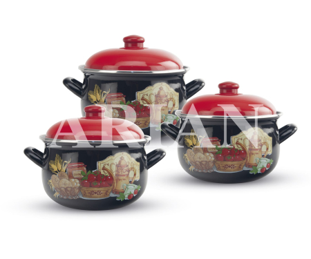 Oale si tigai - Set vase emailate 6 piese Kitchen compatibile cu inducție