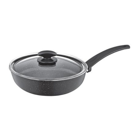 Aparate Electrocasnice - Tigaie aluminiu cu capac Zilan ZLN2065,negru 24 cm, strat granit