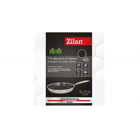 Aparate Electrocasnice - Tigaie Zilan ZLN9662 tri-ply, inox, antiaderent, protectie la zgarieturi, usor de spalat, 24 cm,1.4L