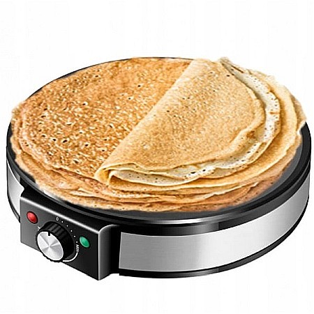 Aparate Electrocasnice - Aparat pentru preparat clatite Zilan ZLN2922 Negru/Inox, 1200W, Diametru plita 30cm, Temperatura ajustabila,