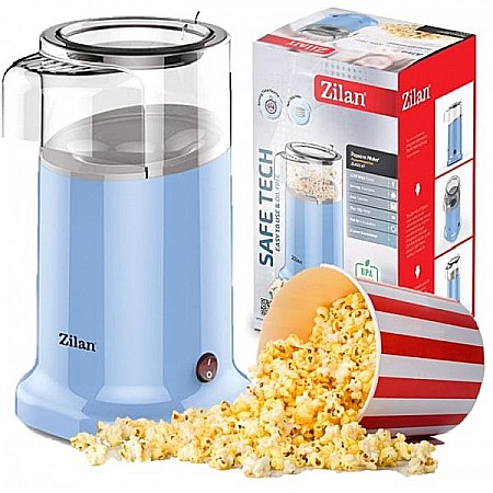 Aparate Bucatarie - Aparat Pentru Popcorn Zilan ZLN-3147, Putere 1200W, sistem cu jet de aer cald, Bleu