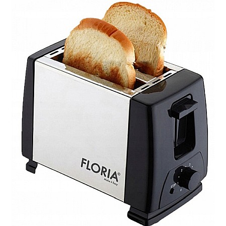 Aparate Electrocasnice - Prajitor de paine Floria ZLN1840 Negru/Inox, 700W, 7 nivele de control al temperaturii, buton de oprire