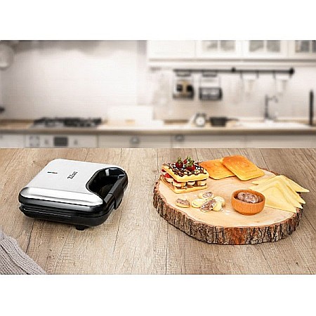 Aparate Electrocasnice - Sandwich-maker ZILAN 5 in 1 ZLN-3932, Negru/Inox 800 W, 5 tipuri de placi grill, triunghi, sandwich, waffle, nuci,