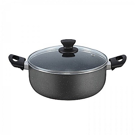 Vase din bucatarie - Cratita aluminiu 26 cm, 4L cu capac ZILAN ZLN-1990