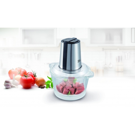 Electrocasnice - Tocator legume-fructe ZILAN ZLN-3888, Putere 300W, Vas din sticla 1.6L, 4 lame inox, 2 trepte de viteza