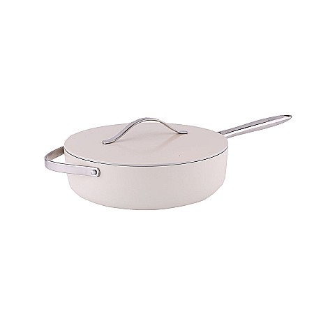 Aparate Electrocasnice - Tigaie inalta cu capac ZILAN, interior din ceramica, diametru 28cm, crem / ZLN 0880