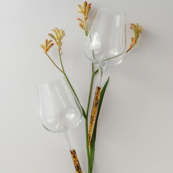 Set pahare vin rosu pentru picnic, chihlimbar auriu [2]