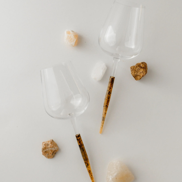 Set pahare vin rosu pentru picnic, chihlimbar auriu [1]