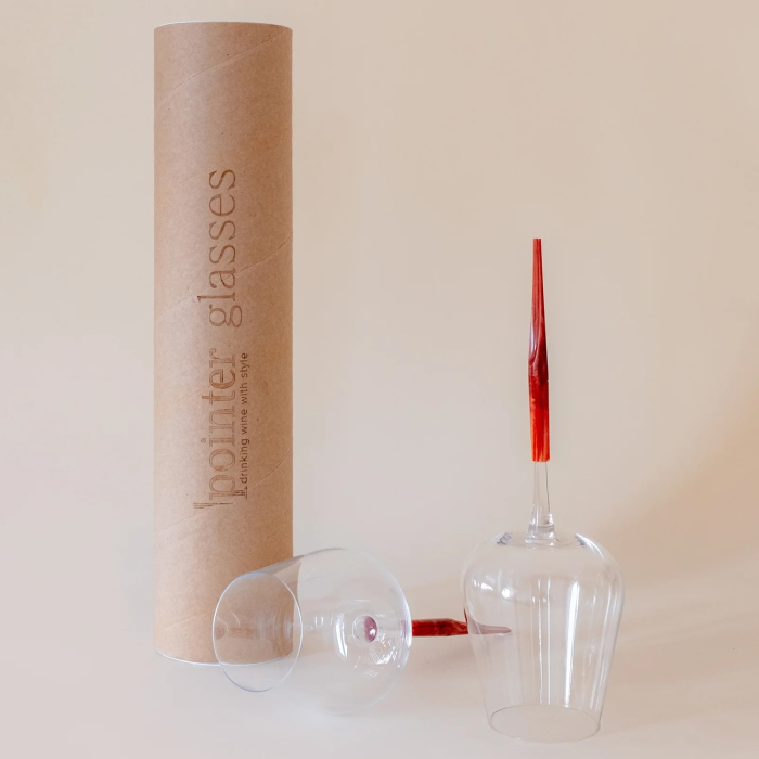 Set pahare vin rosu pentru picnic, rosu marmura [3]