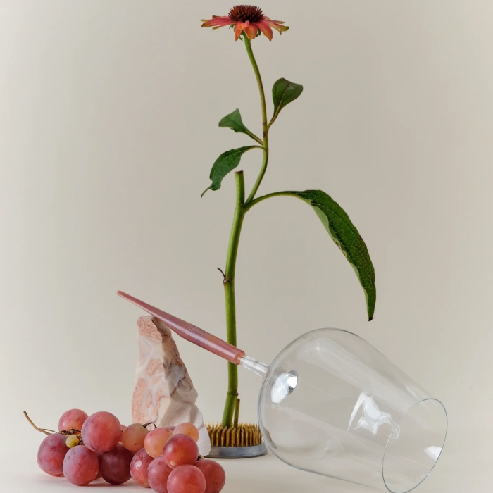 Set pahare vin alb/roze pentru picnic, roz perlat [3]