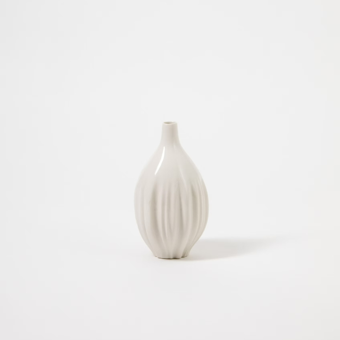 Vaza mica alba Flowers & Leaves [2]