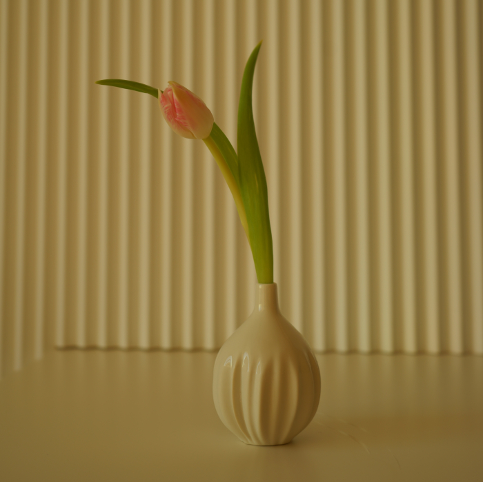 Vaza mini alba Flowers & Leaves [2]