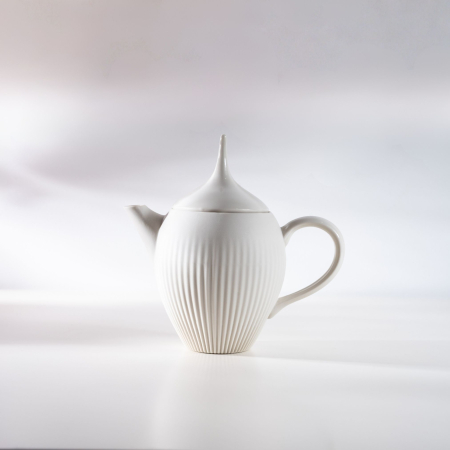 Ceainice - Ceainic alb Alice din portelan fin