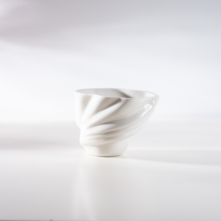 Cesti pentru cafea si ceai - Cesti cafea lucrate manual din portelan alb design valuri