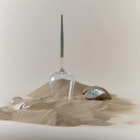 Set pahare vin alb/rose pentru picnic, scoica Abalone [1]