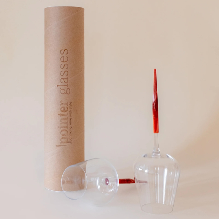 Set pahare vin rosu pentru picnic, rosu marmura [2]