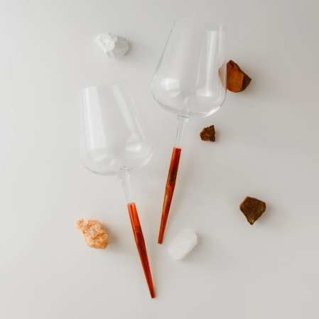 Set pahare vin rosu pentru picnic, rosu marmura [1]