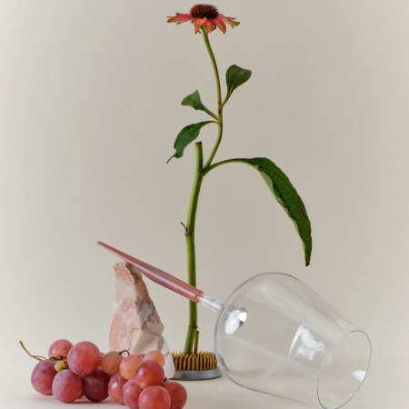 Set pahare vin alb/roze pentru picnic, roz perlat [2]