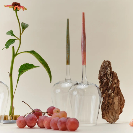 Set pahare vin alb/roze pentru picnic, roz perlat [1]