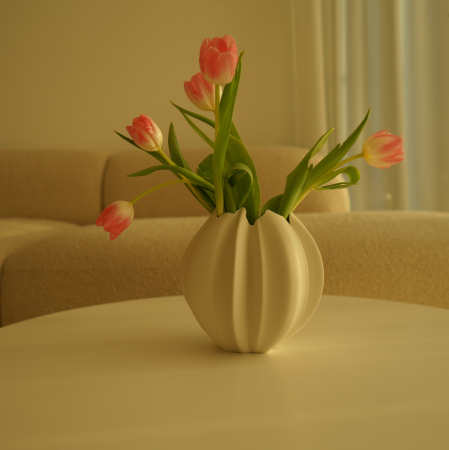 Vaze flori - Vaza medie alba Flowers & Leaves