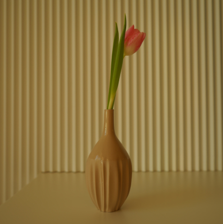 Vaza mica bej Flowers & Leaves [1]