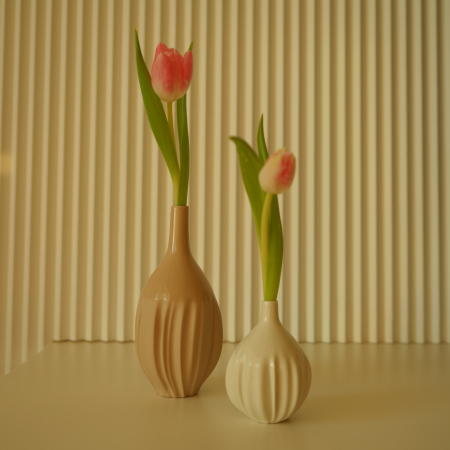 Vaza mini alba Flowers & Leaves [2]