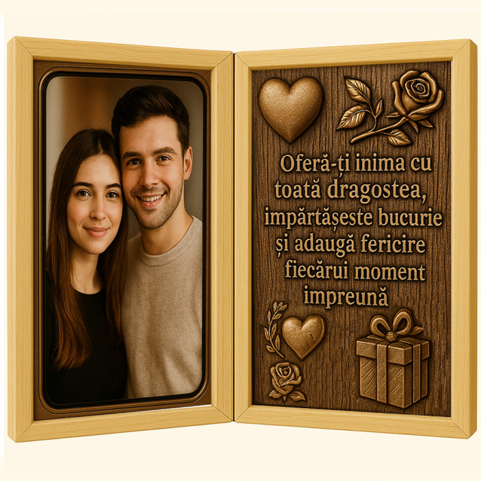 Tablou Personalizat din Lemn Tip Carte pentru Iubit [1]