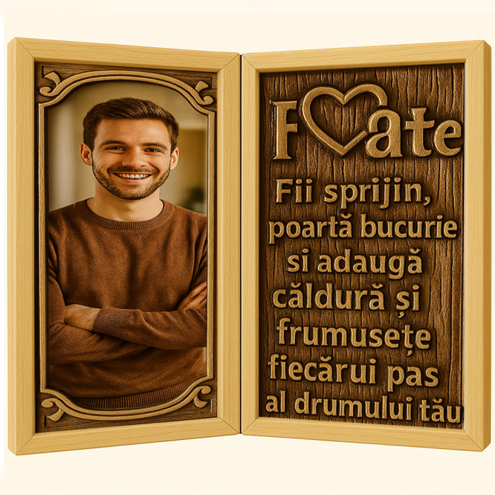 Tablou Personalizat din Lemn Tip Carte pentru Frate [1]