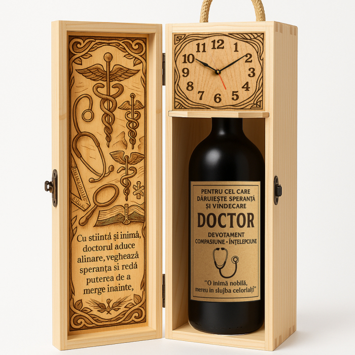Cutie vin din lemn – cadou de lux pentru doctor [1]
