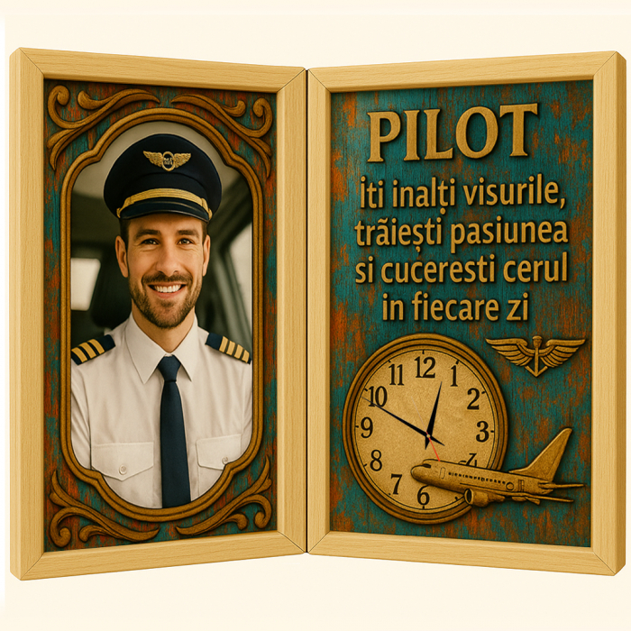 Tablou Personalizat Cadou Pilot-Ceas Functional [1]