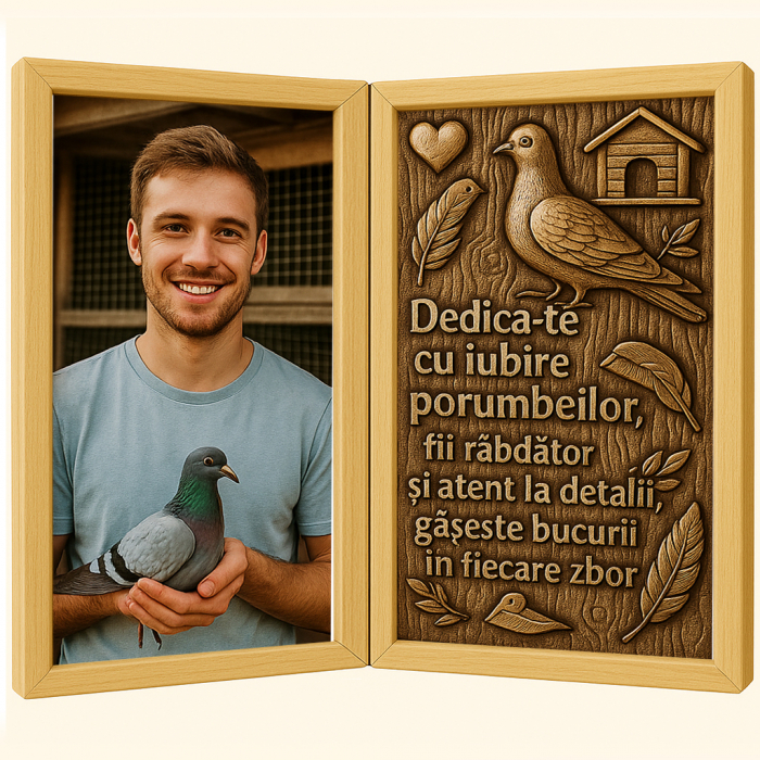 Tablou Personalizat din Lemn Tip Carte pentru Columbofil [1]