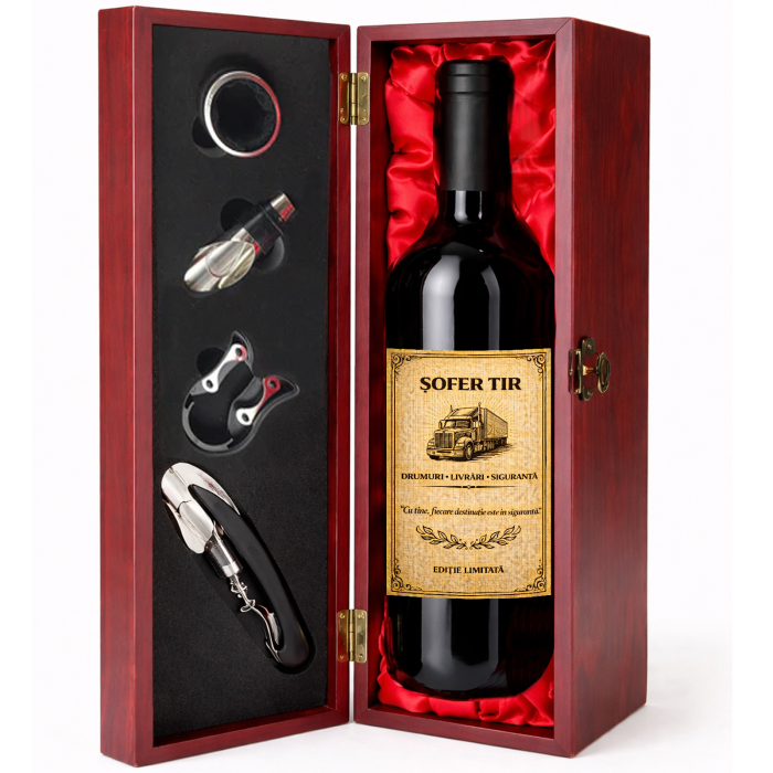 Cutie cadou cu vin personalizat pentru șofer TIR [2]