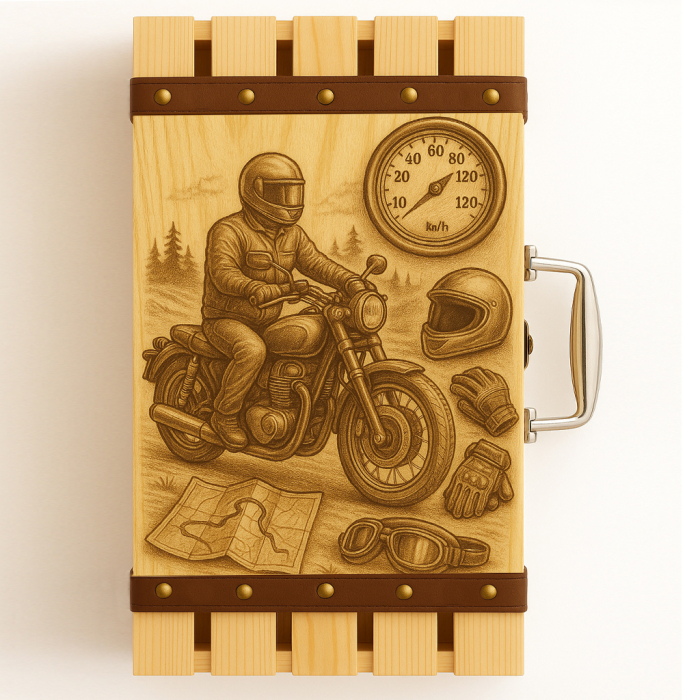 Cutie vin din lemn – cadou de lux pentru motociclist [2]