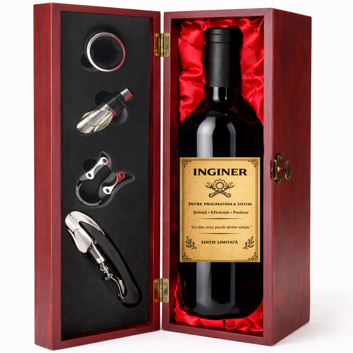 Cutie cadou cu vin personalizat pentru inginer [2]