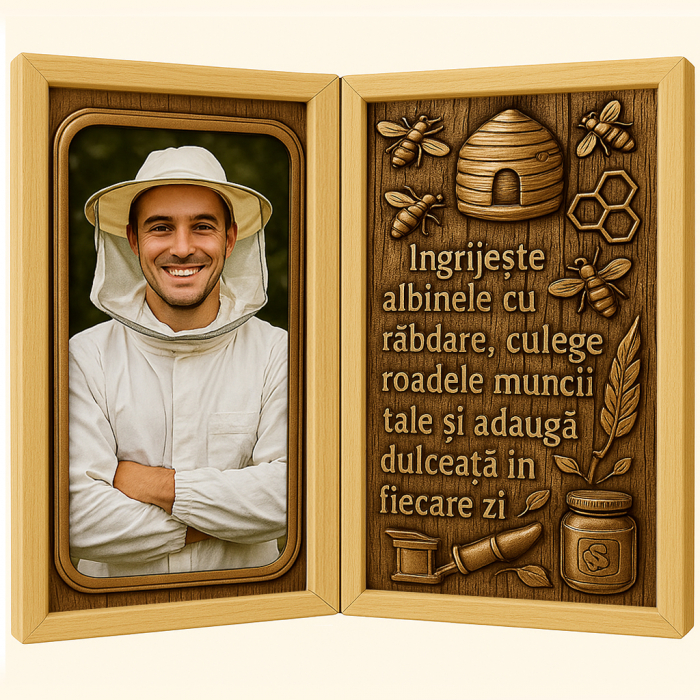 Tablou Personalizat din Lemn Tip Carte pentru Apicultor [1]