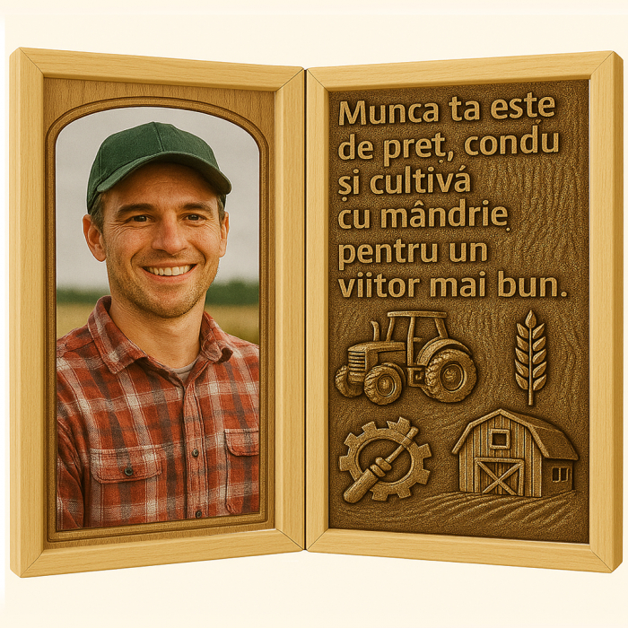Tablou Personalizat din Lemn Tip Carte pentru Tractorist [1]