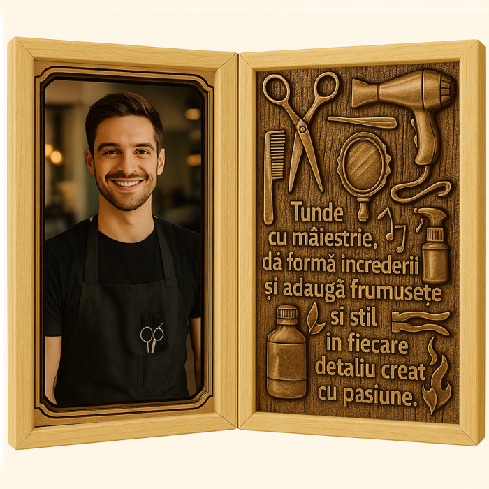 Tablou Personalizat din Lemn Tip Carte pentru Stylist [1]