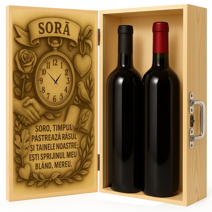 Cutie vin din lemn – cadou de lux pentru soră [2]