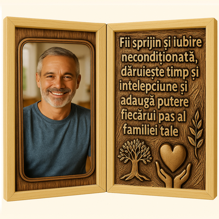 Tablou Personalizat din Lemn Tip Carte pentru Tată [1]