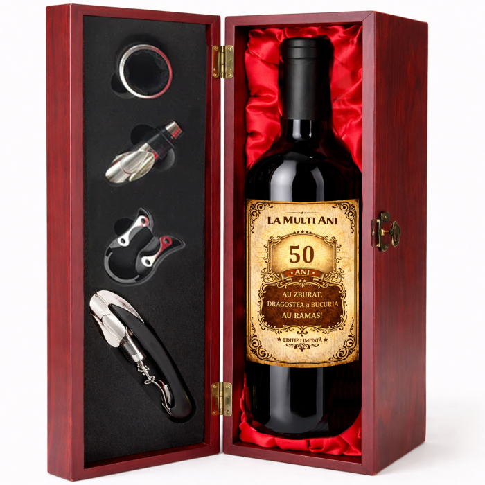 Cutie cadou cu vin personalizat pentru aniversare [2]