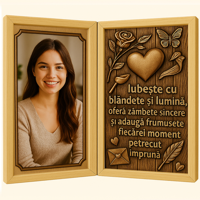 Tablou Personalizat din Lemn Tip Carte pentru Iubită [1]