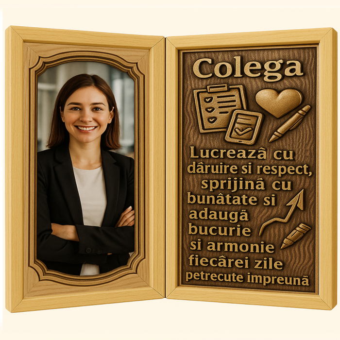 Tablou Personalizat din Lemn Tip Carte pentru Colegă [1]