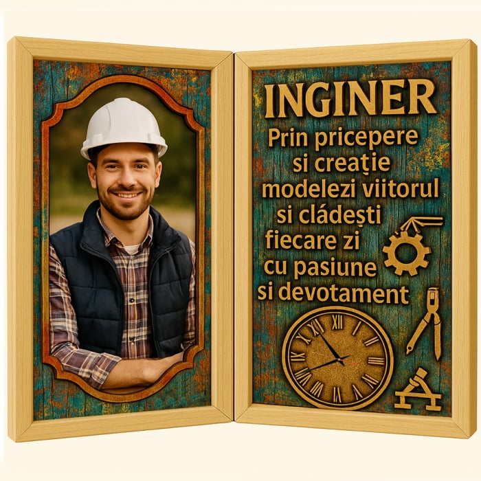 Tablou Personalizat Cadou Inginer-Ceas Functional [1]