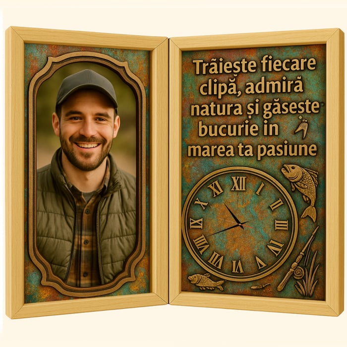 Tablou Personalizat Cadou Pescar-Ceas Functional [1]