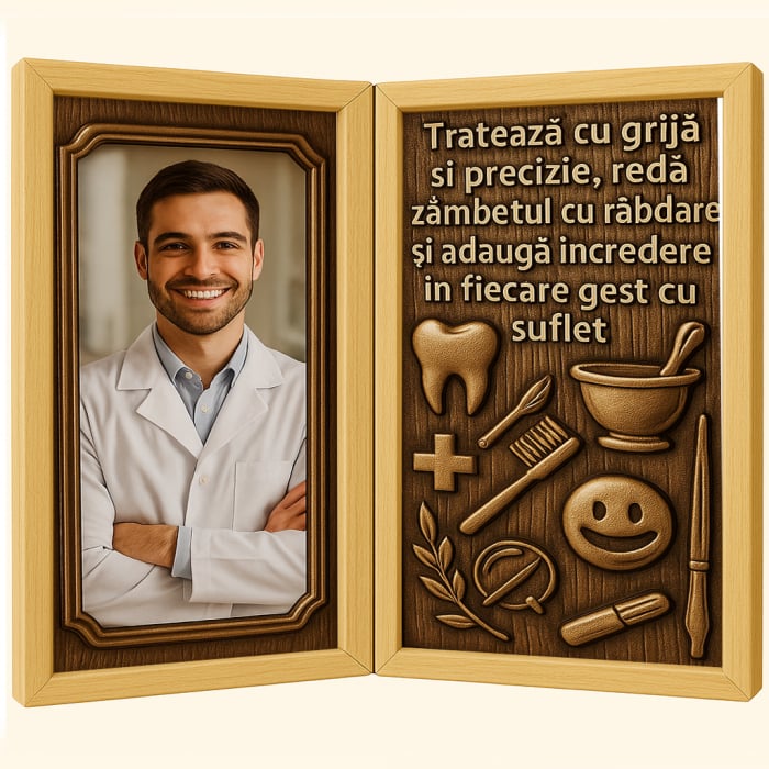 Tablou Personalizat din Lemn Tip Carte pentru Stomatolog [1]