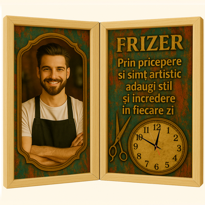Tablou Personalizat Cadou Frizer-Ceas Functional [1]