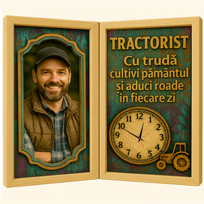 Tablou Personalizat Cadou Tractorist-Ceas Functional [1]