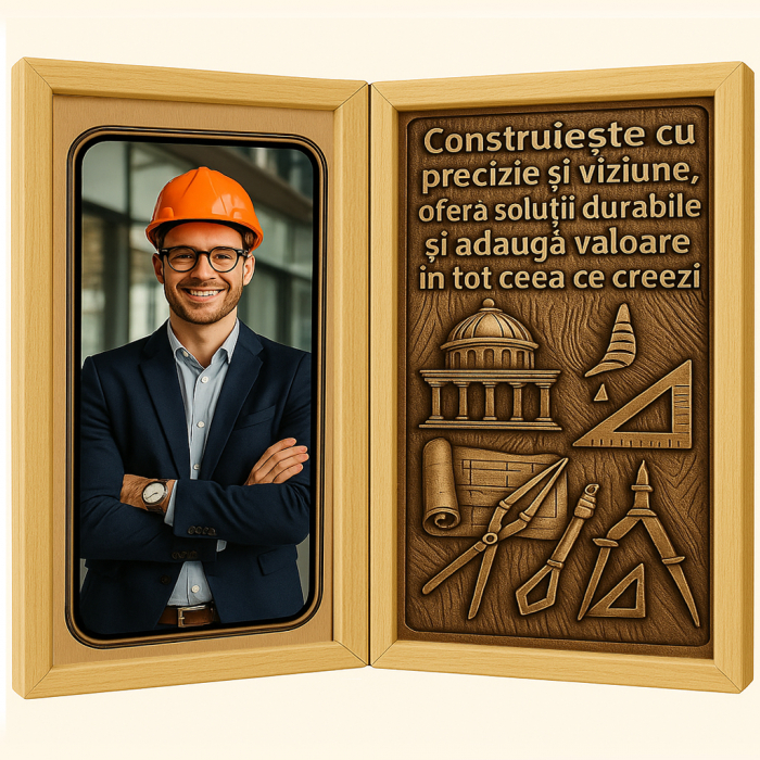 Tablou Personalizat din Lemn Tip Carte pentru Arhitect [1]